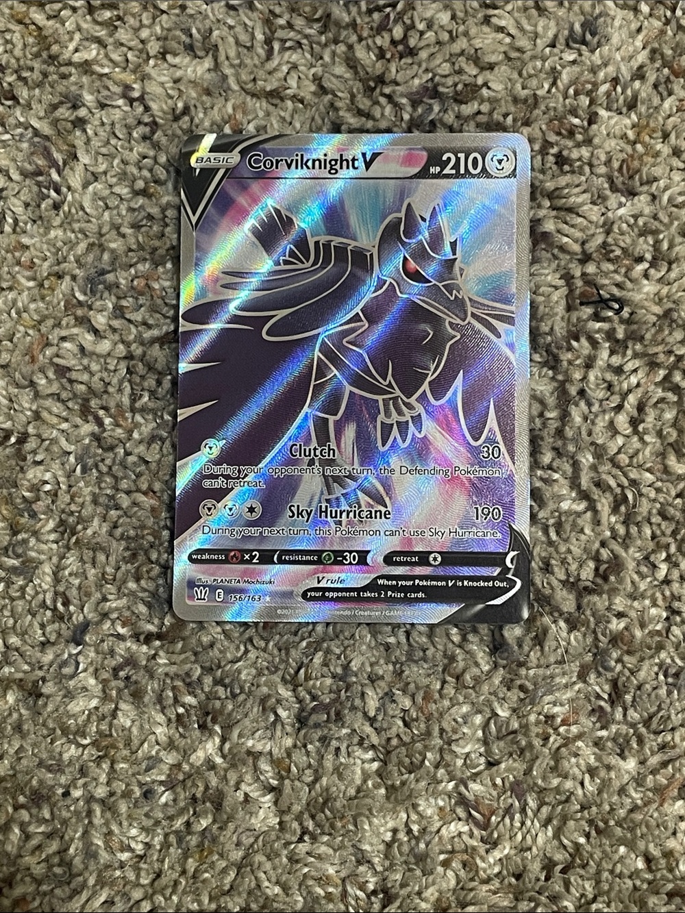 Pokemon Corviknight V (Full Art) 156/163 Swsh05: Battle Styles Holo